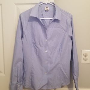 Blue and white striped Womens blouse